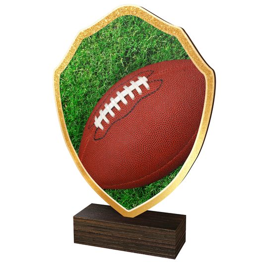 Arden American Football Real Wood Shield Trophy
