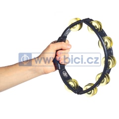 Latin Percussion Cyclops Hand Held Tambourine, Brass Jingles, Black