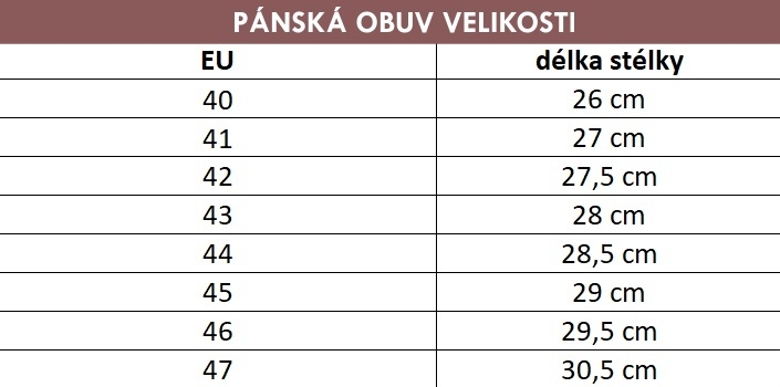 Velikost obuvi