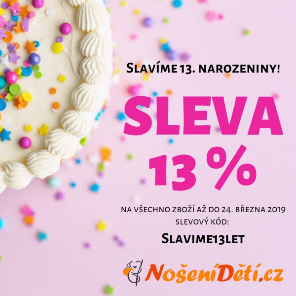 Sleva 13 % na všechno zboží