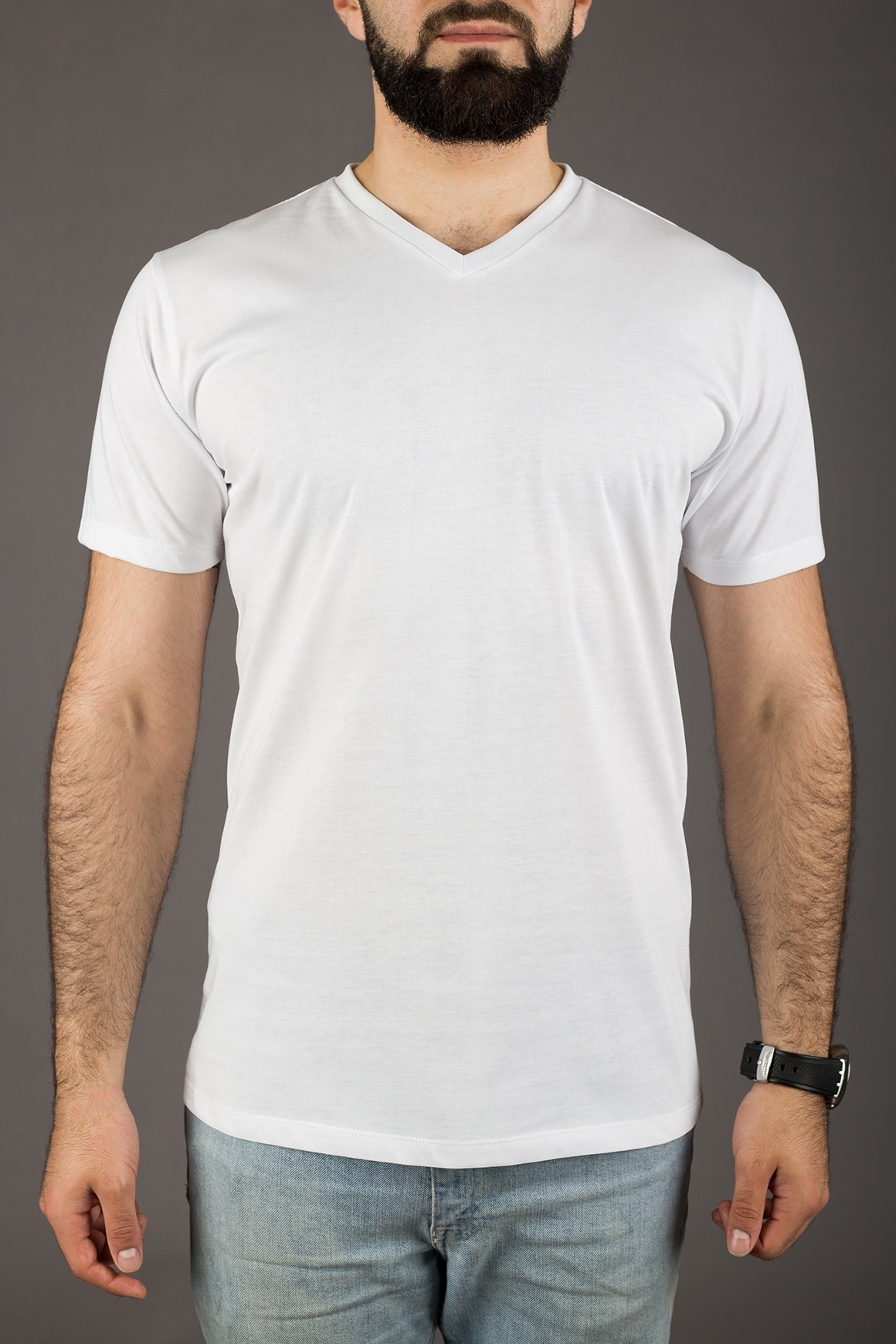 John & Paul - Pořádné tričko John & Paul - bílé (V-neck) - John & Paul -  Trička - Oblečení - Padnoucí košile pro štíhlé muže