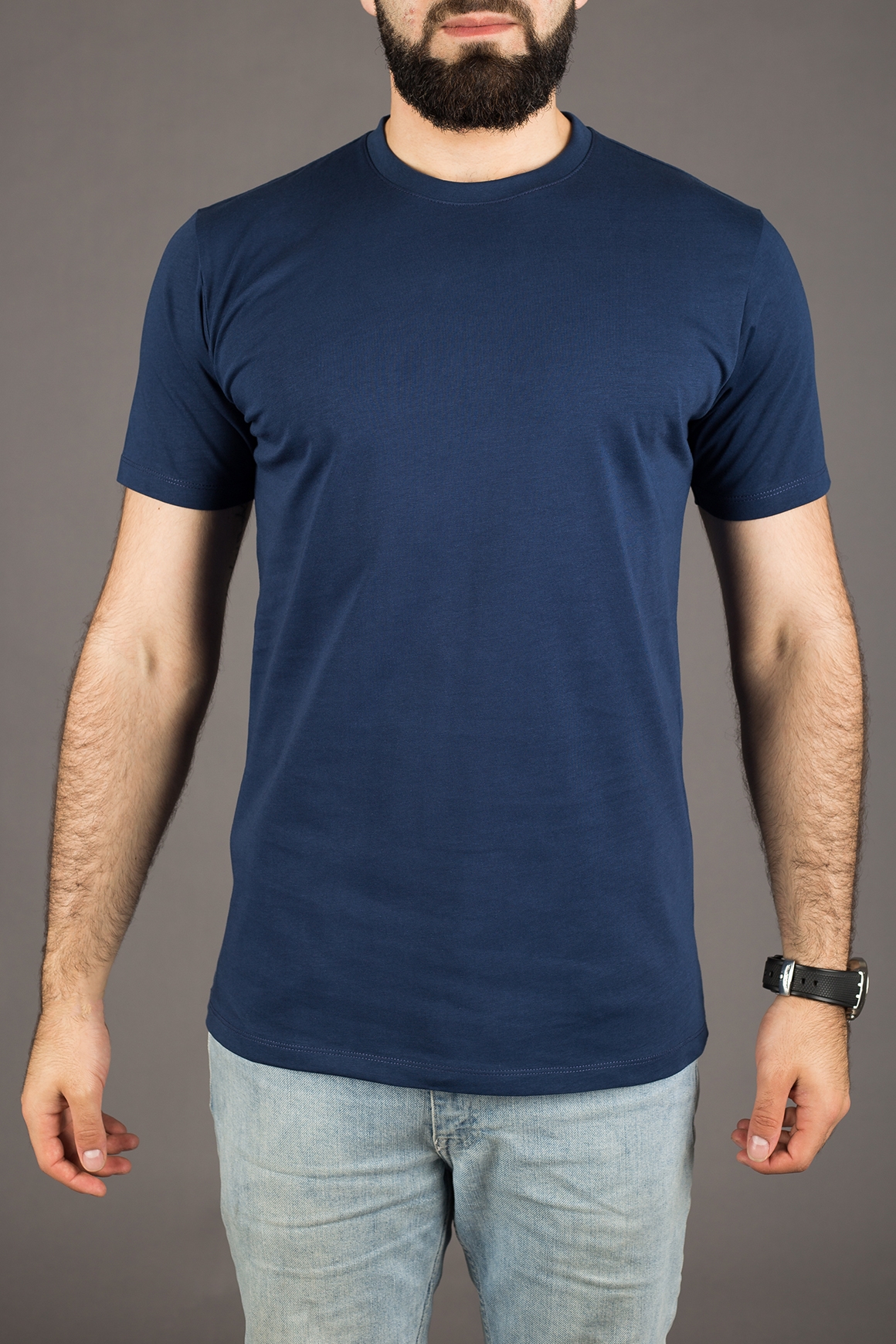 Round neck best sale blue t shirt