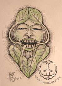 Green Man Face Pendant