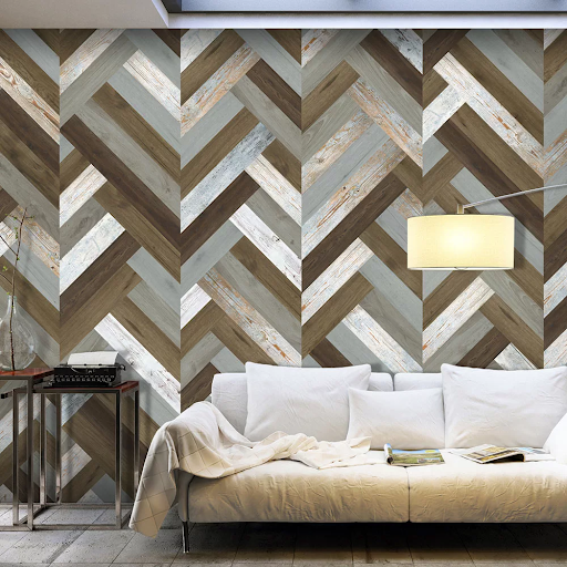 Tapeta v geometrických tvaroch - chevron prepletaný vzor