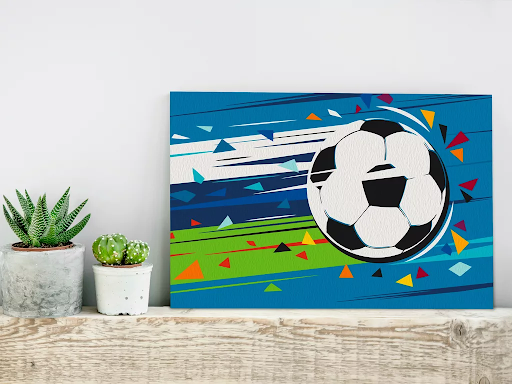 Obraz futbalová lopta - maľovanie podľa čísel