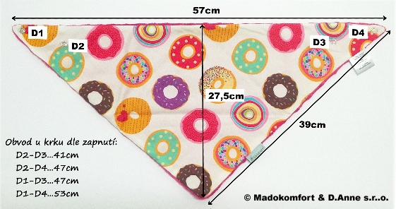 Madokomfort Multifunkční šátek BAMBUS ÚPLET-MINKY - ilustrační obrázek s rozměry