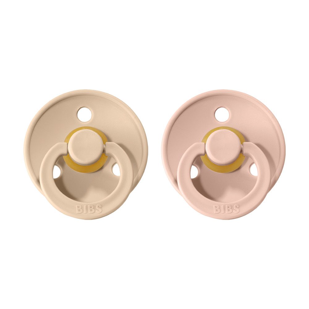 BIBS Colour dudlíky z přírodního kaučuku 2ks vel.1 - Vanilla / Blush