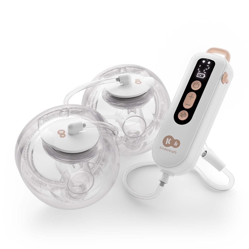 Levně KINDERKRAFT Odsávačka mateřského mléka Double Hands-free Gentle Flow - Gold
