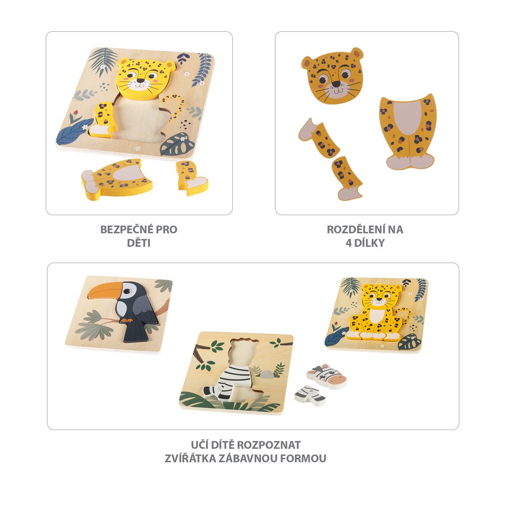 Zopa Dřevěné puzzle malé Leopard