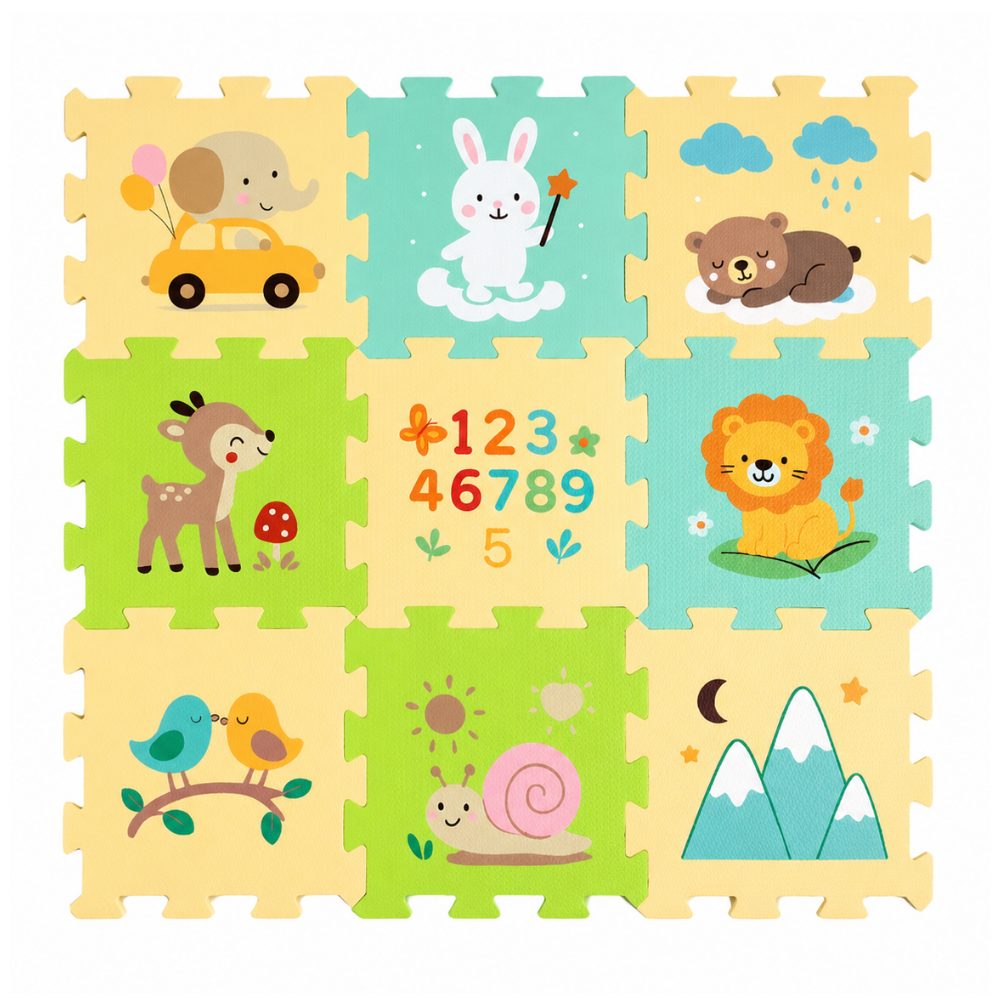 PETITE&MARS Podlahové skládací puzzle Nexli 6 ks - Forest Friends