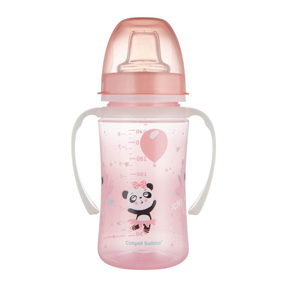 Canpol babies Tréninkový hrníček Sweet Fun 240 ml růžový