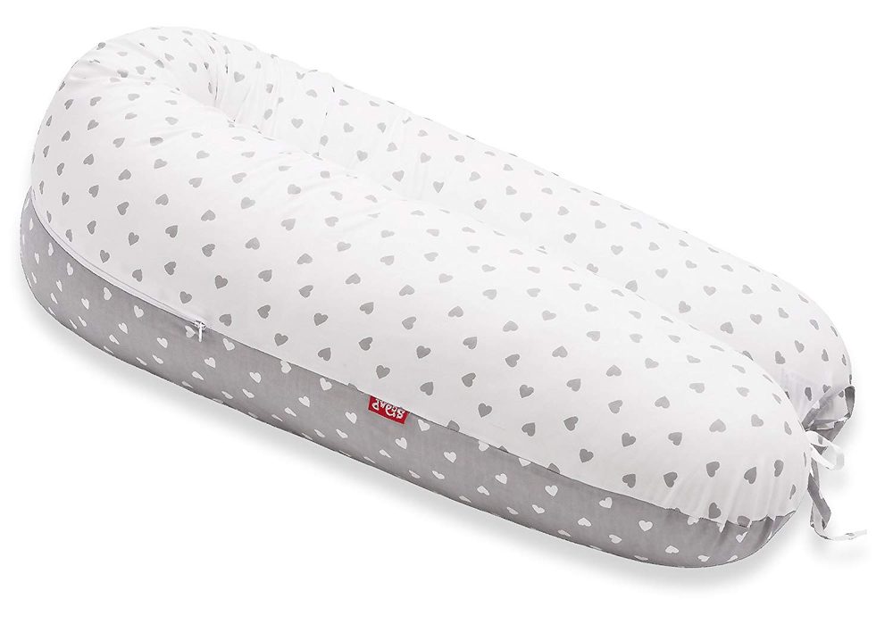 Scamp Kojící polštář 155x30 (LittleHeartWhiteGray)