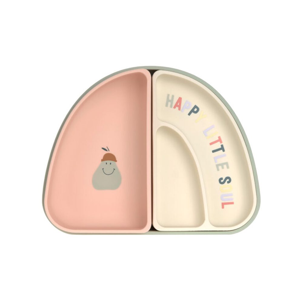 Lässig BABIES Dish Set Silicone Section Happy Fruits cherry