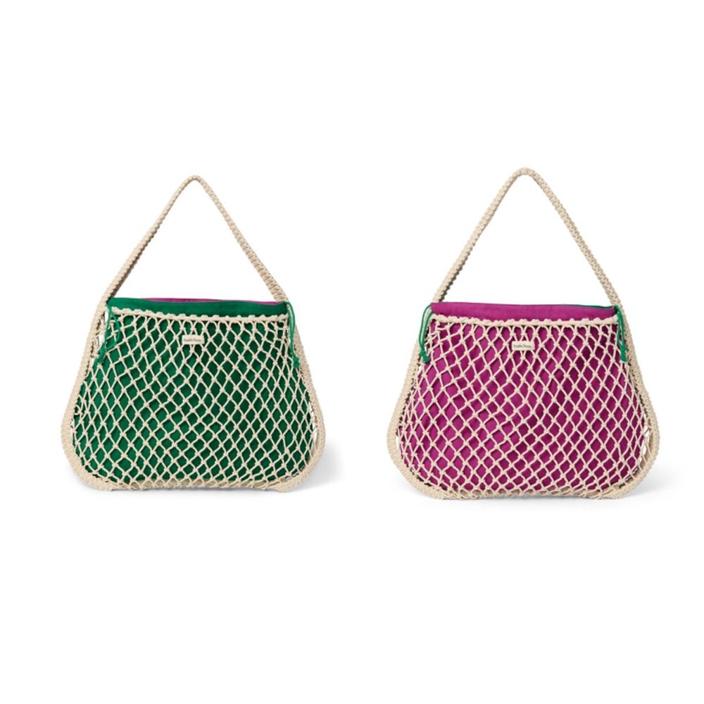 Studio Noos MACRAME MOM BAG Natural & Purple Green