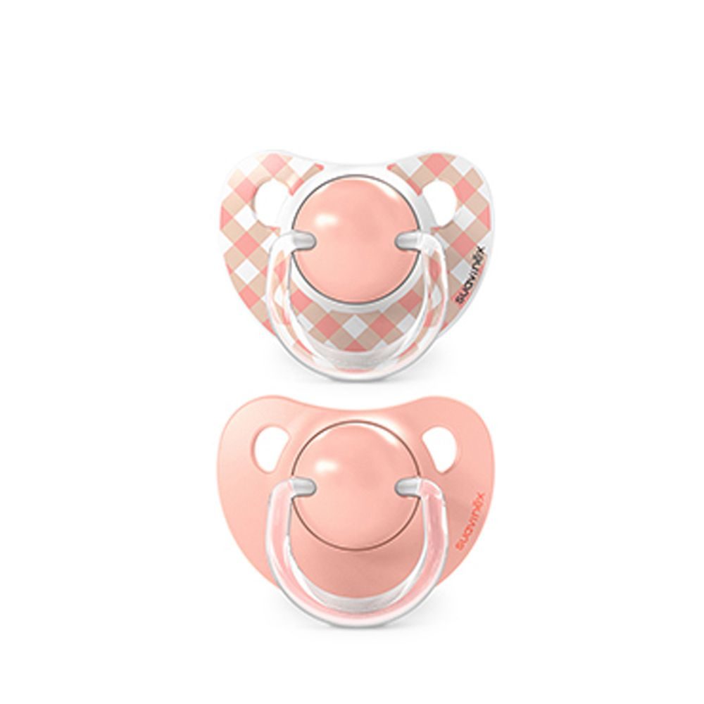 Suavinex dudlík anatomický silikon 0/6m 2 ks WILD & FREE - růžový