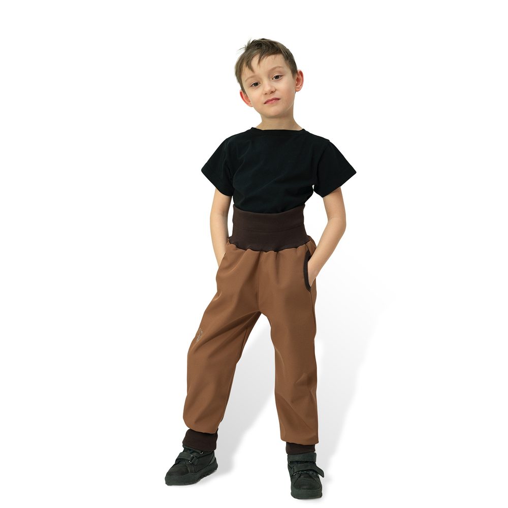 ESITO Rostoucí softshellové kalhoty Sport Brown - hnědá / 92 - ESITO Rostoucí softshellové kalhoty Sport Brown - hnědá / 104