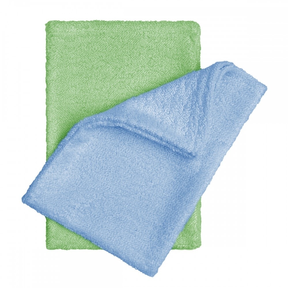 T-Tomi Bambusové koupací žínky/rukavice 2ks - blue+green / modrá+zelená