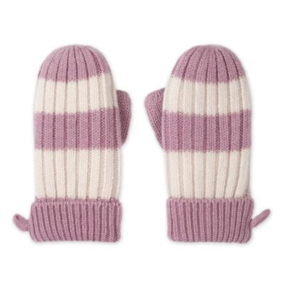 Lodger merino rukavice stripe mauve vel. 1–2 roky