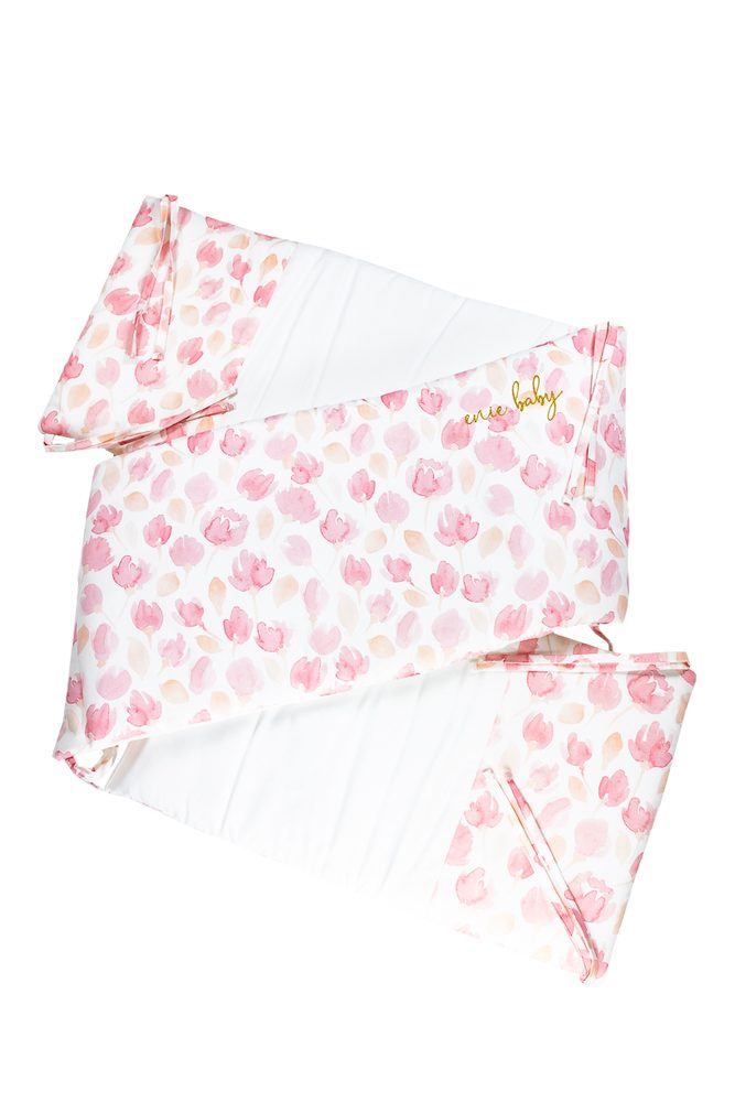 enie baby Mantinel SATINE pink leaves