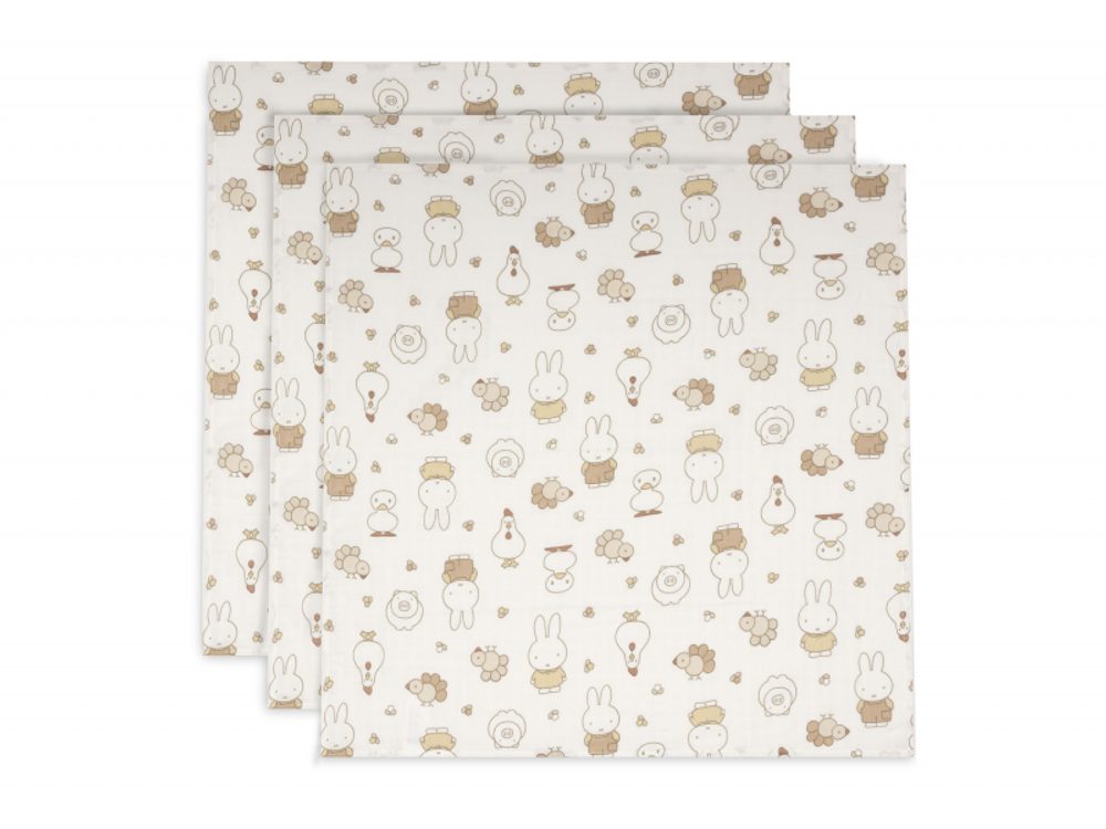 Jollein Pleny 3 ks 70x70 cm Miffy Family Farm