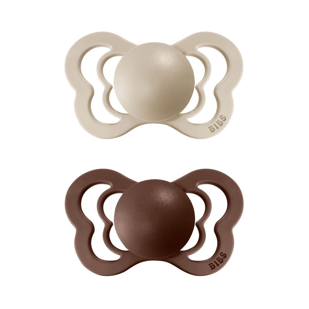 BIBS Couture ortodontický dudlík z přírodního kaučuku 2ks vel.2 - Vanilla / Mocha