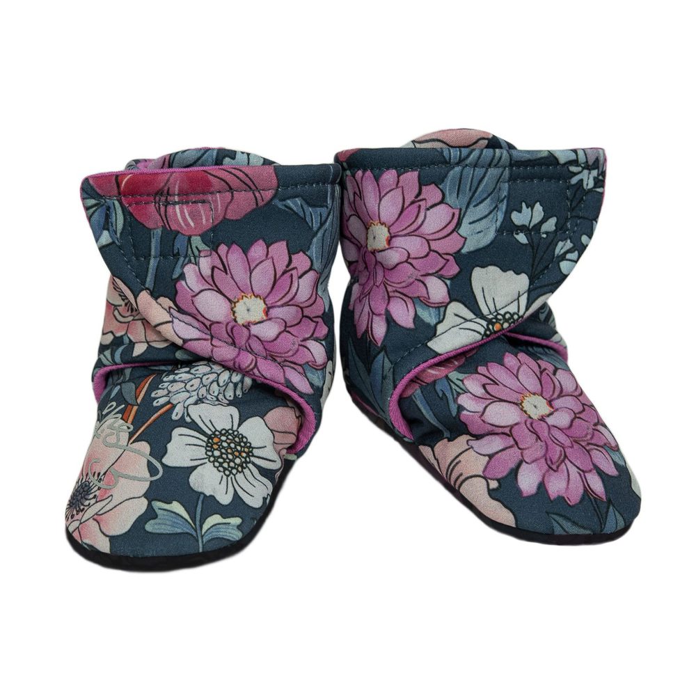 ESITO Capáčky barefoot Softshell Garden bloom - šedá / 2 - délka stélky: 12 cm