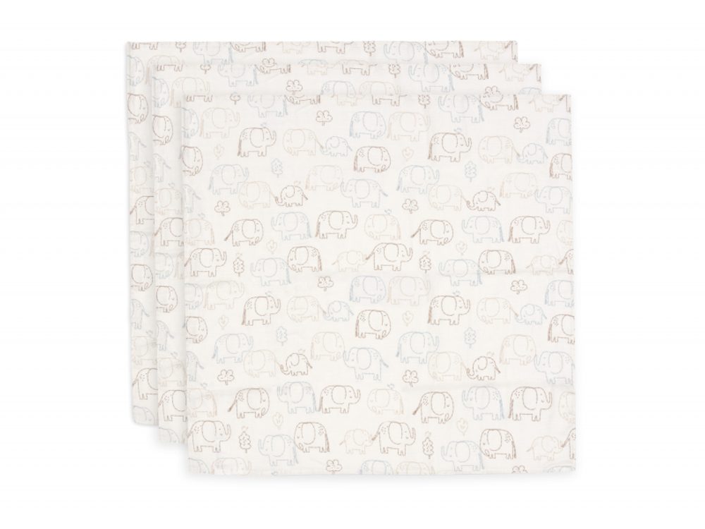 Jollein Pleny 3 ks 70x70 cm Elephant Tales