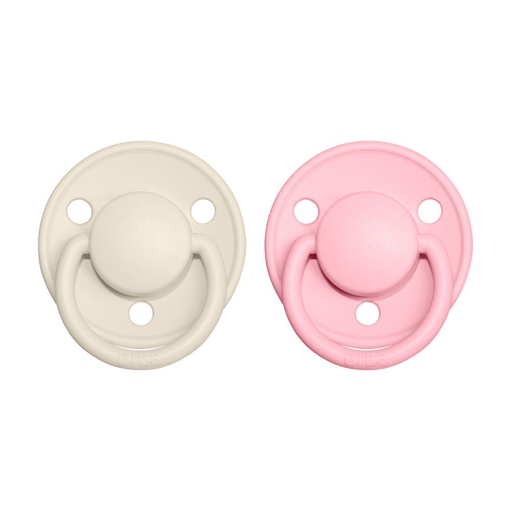 BIBS De Lux dudlíky z přírodního kaučuku 2ks vel.2 - Ivory / Baby Pink