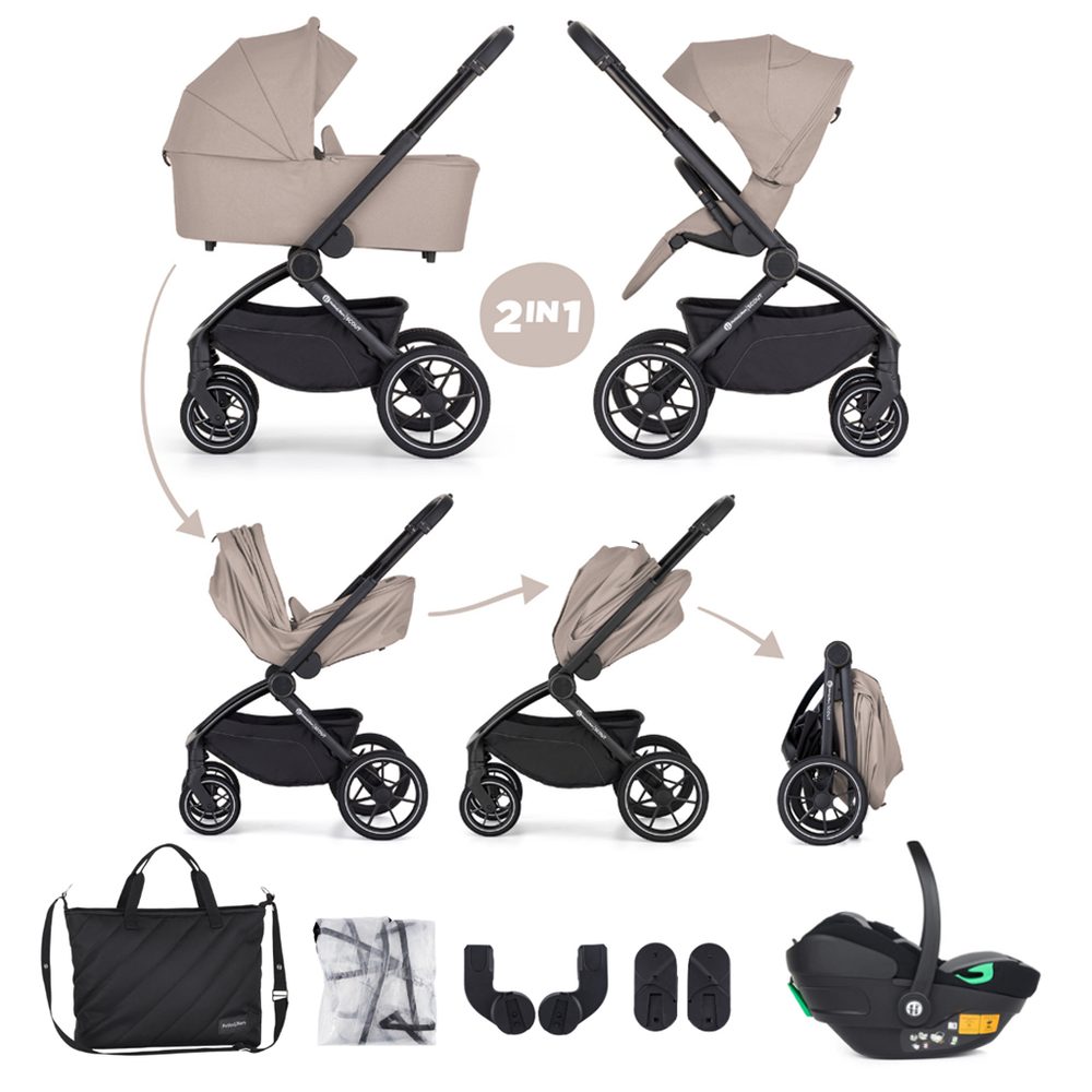 Levně PETITE&MARS Kočárek kombinovaný SCOUT 3v1 s Core Pro i-Size - Cappuccino Cream