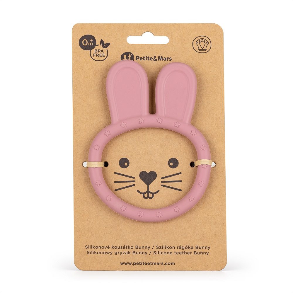Petite&Mars Kousátko silikonové 0m+ - Bunny Dusty Rose