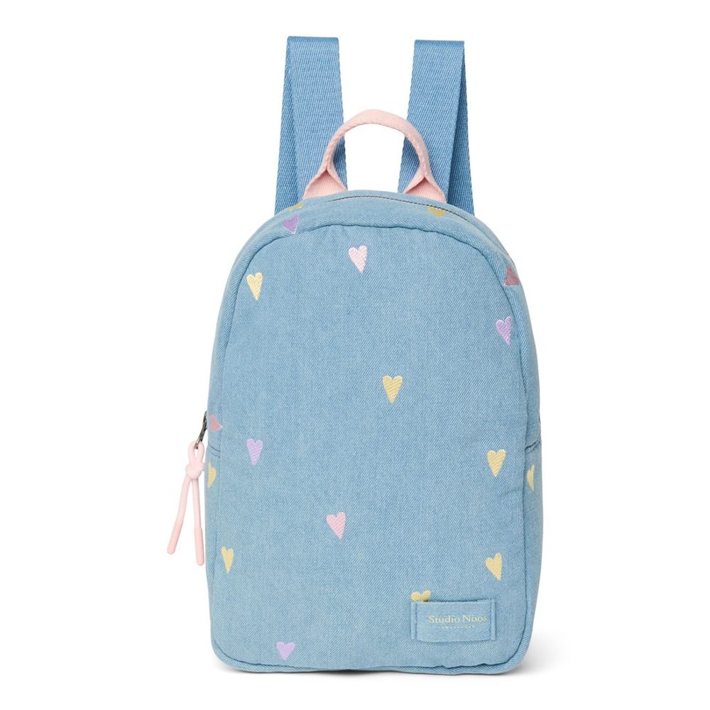 Studio Noos Denim Mini BACKPACK - batůžek | Hearts Light Blue Hearts