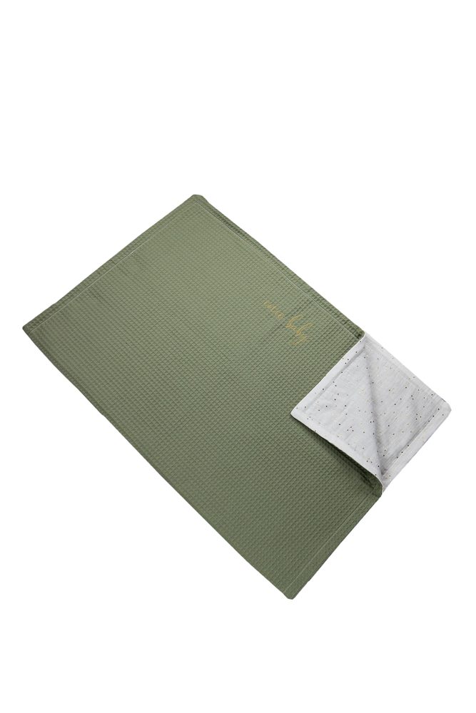 enie baby Deka VAFLE khaki/bílá