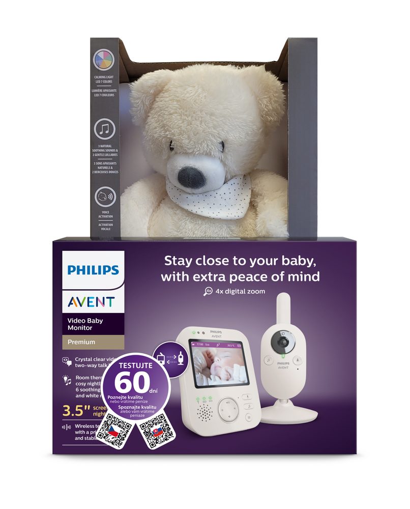 Philips AVENT Baby video monitor SCD891/26 + ZDARMA Nattou Usínáček 4v1