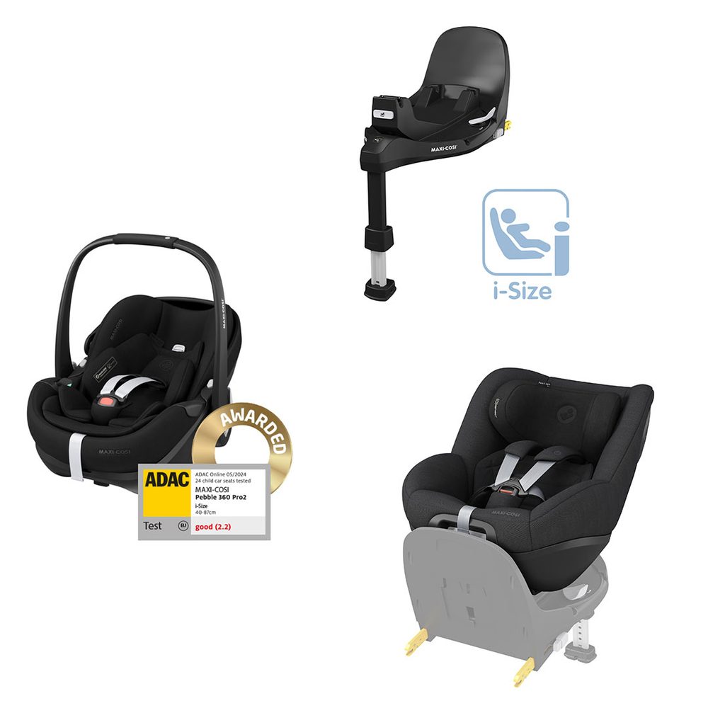 Maxi-Cosi Pebble 360 Pro 2 + Pearl 360 Pro autosedačka + základna FamilyFix 360 Pro - Twillic Black