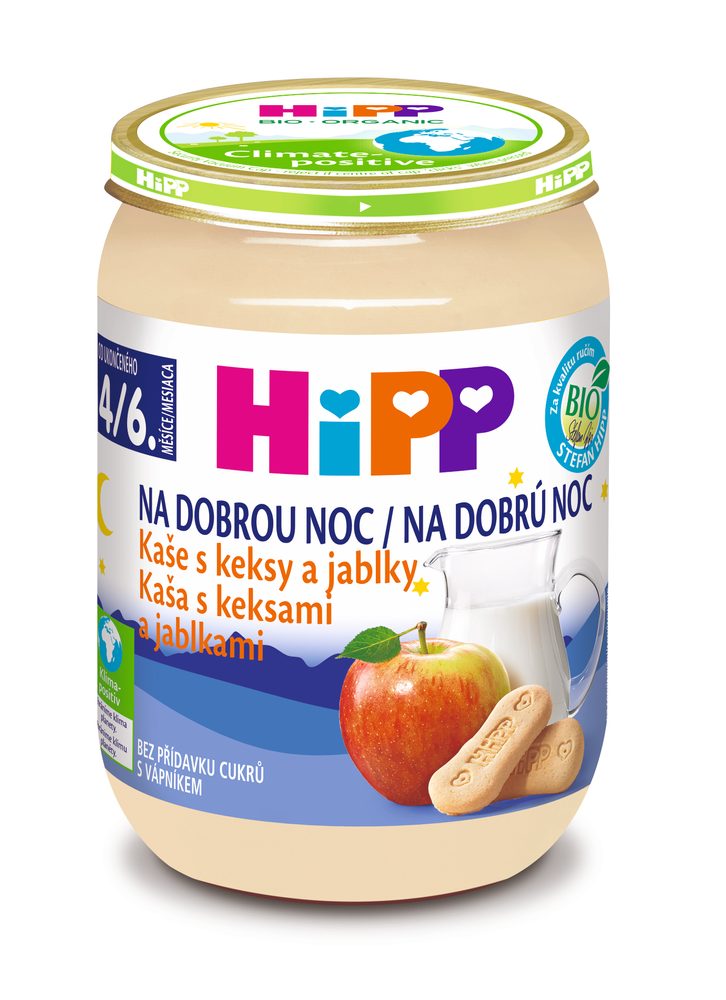 HiPP BIO Kaše na dobrou noc s keksy a jablky - EXPIRACE 30.6.2026