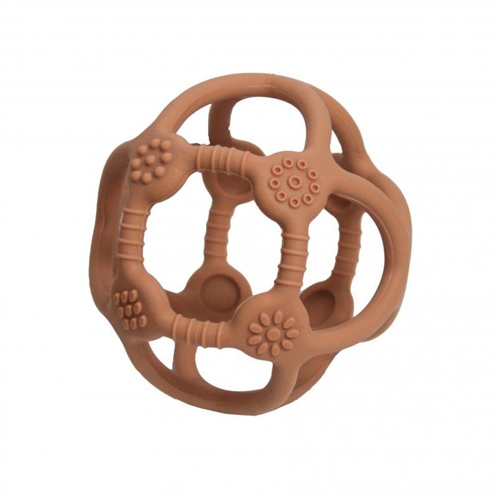 Bo Jungle silikonové kousátko B-BALL - Terracotta