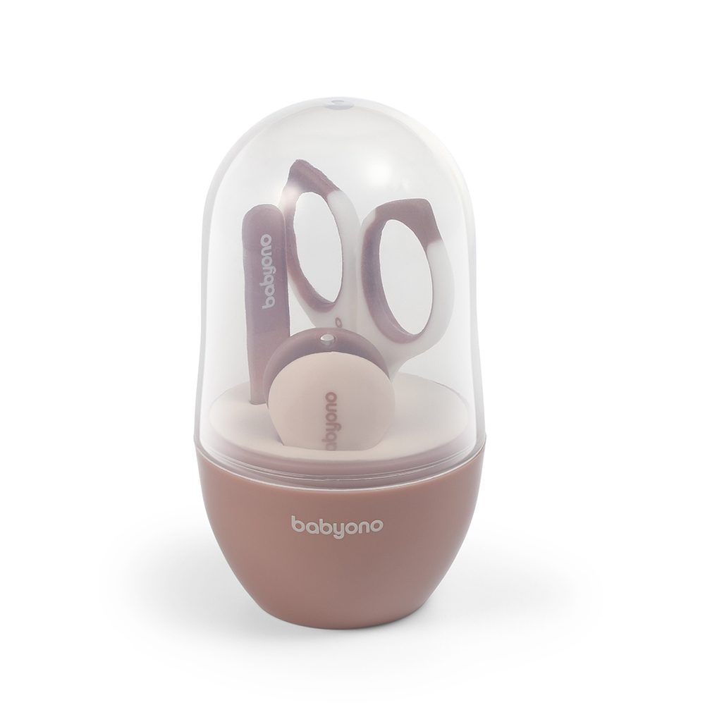 BABYONO Set manikúra pro děti šedá Beige - BABYONO Set manikúra pro děti šedá Beige