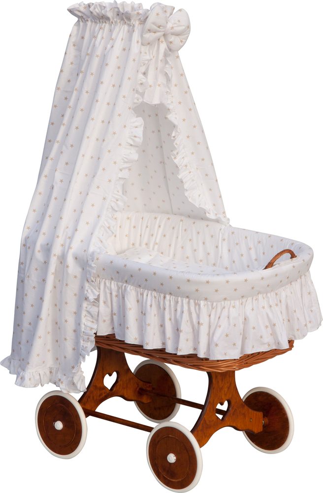 Scarlett Proutěný koš na miminko s nebesy HVĚZDIČKA bílá