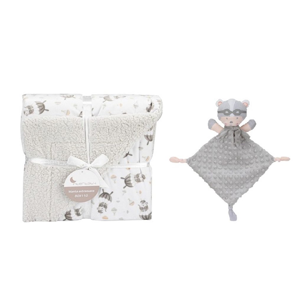 Interbaby Deka BERÁNEK & PADÁK + přítulka - šedá