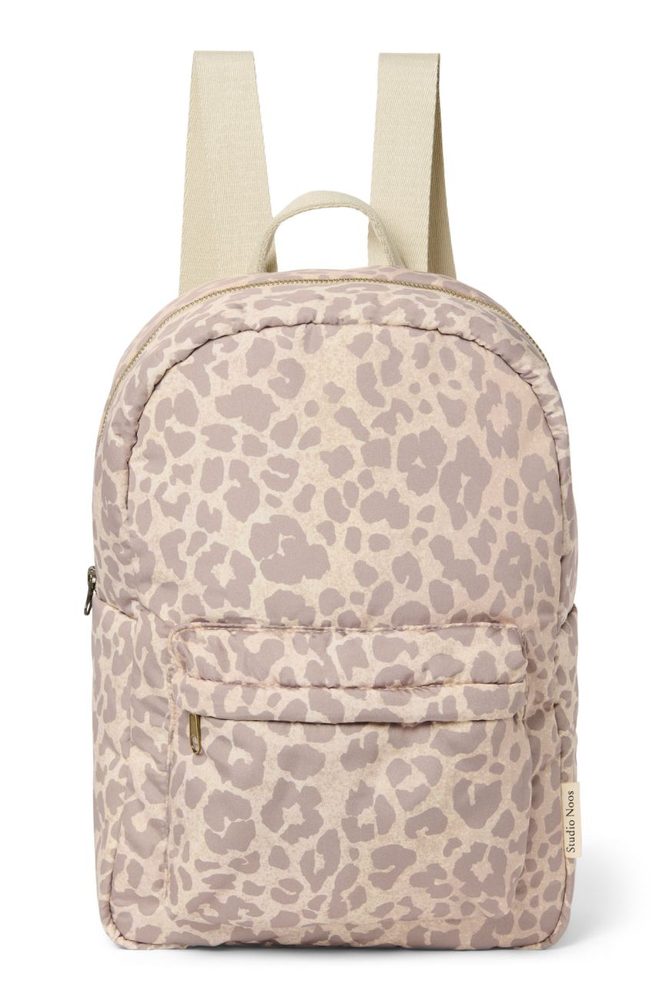Studio Noos Puffy Midi BACKPACK batůžek s přední kapsou Cream Leopard