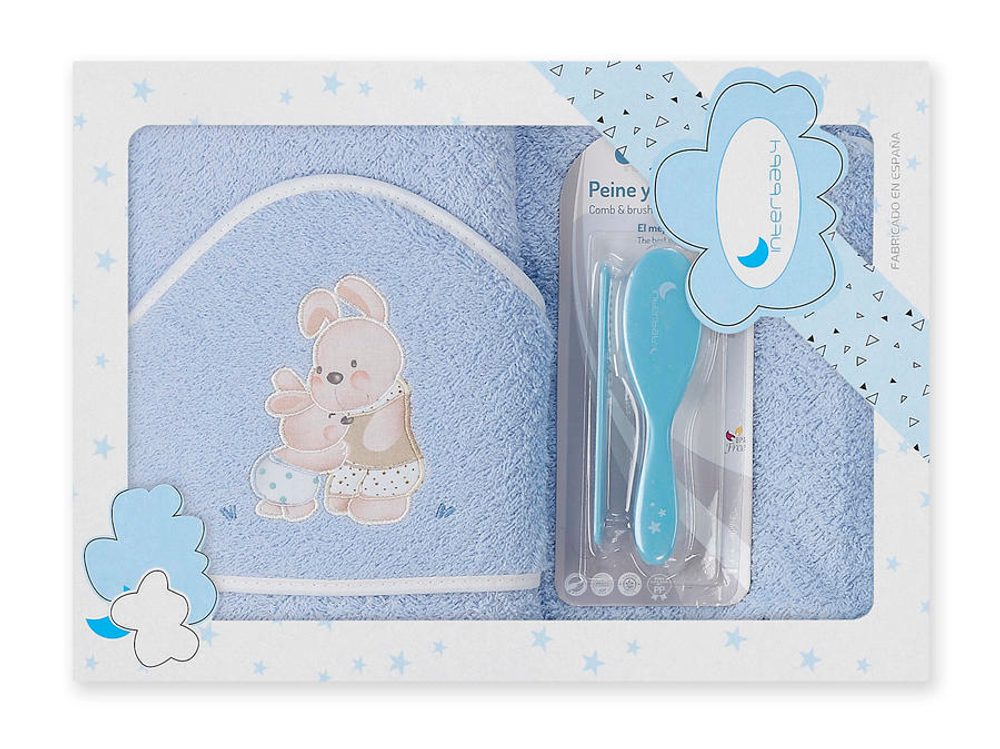 Interbaby OSUŠKA froté KRÁLÍČCI + hřeben modrá