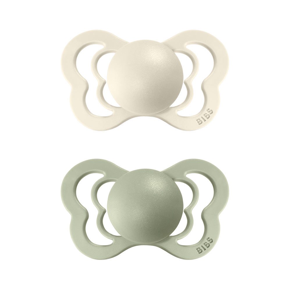 BIBS Couture ortodontický dudlík z přírodního kaučuku 2ks vel.2 - Ivory / Sage