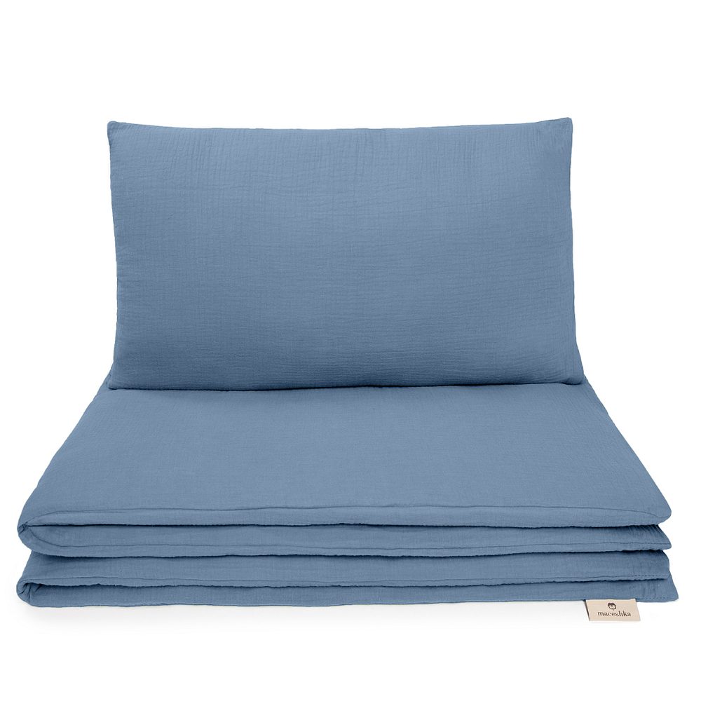 Maceshka Mušelínové povlečení Nature - blue jean