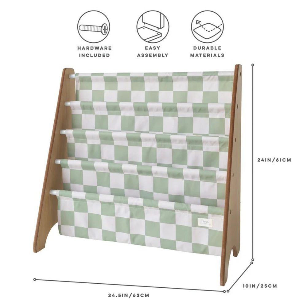 3 SPROUTS Stojan na knížky Recycled Checkerboard/Green (obrázek 3)
