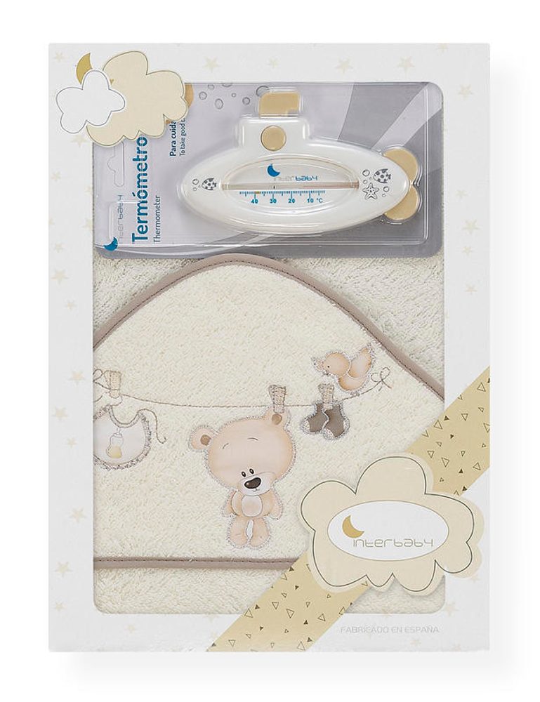 Interbaby OSUŠKA froté PRÁDLO + teploměr - KRÉMOVÁ