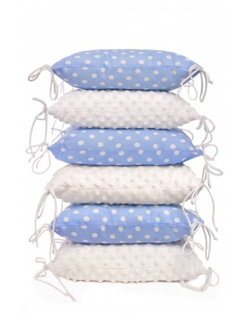 T-Tomi Polštářkový mantinel MINKY -  blue / dots