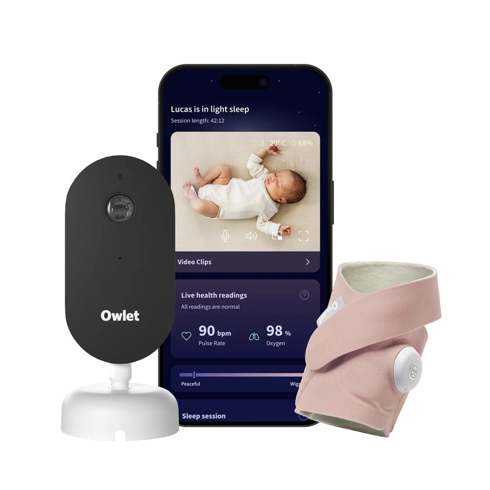 Levně Owlet Dream Duo™ (3. generace) – Chytrá ponožka se zdravotnickou certifikací Owlet Dream Sock™ & kamera Owlet Dream Sight™ - Matně růžová