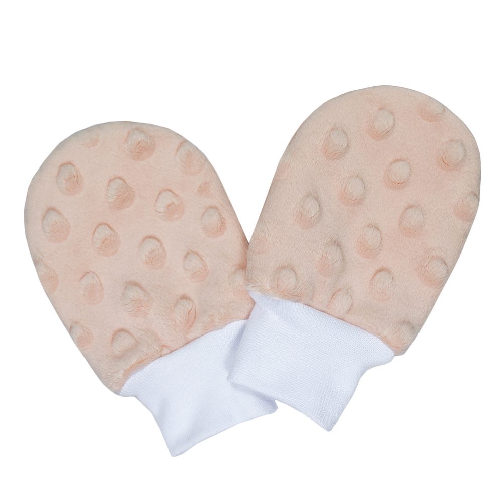 ESITO Kojenecké zimní rukavice Minky Apricot - lososová / 56 - ESITO Kojenecké zimní rukavice Minky Apricot - 62 / lososová