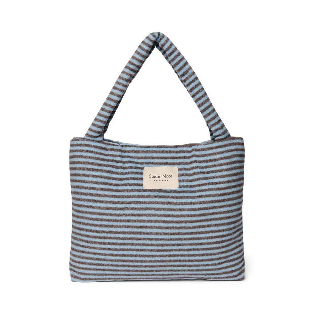 Studio Noos VLNĚNÁ MOM BAG | Stripy Wool Light blue Brown