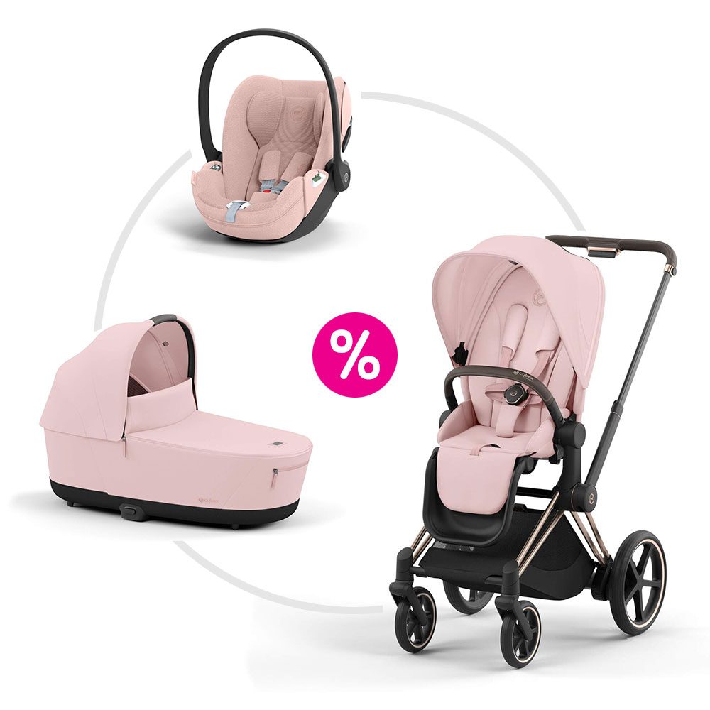 Cybex ePriam 4.0 set podvozek + sportovní sezení + korba + autosedačka 2025 - Peach Pink